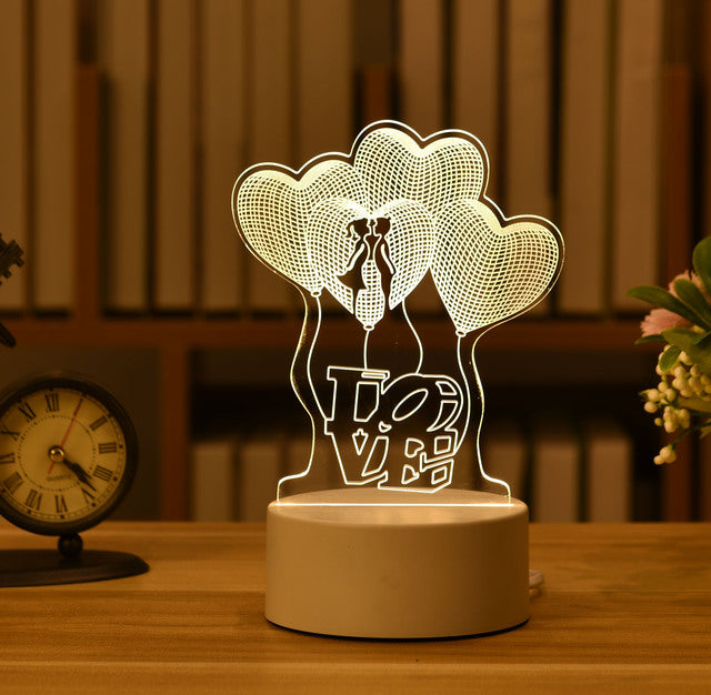Love-themed 3D LED Night Light