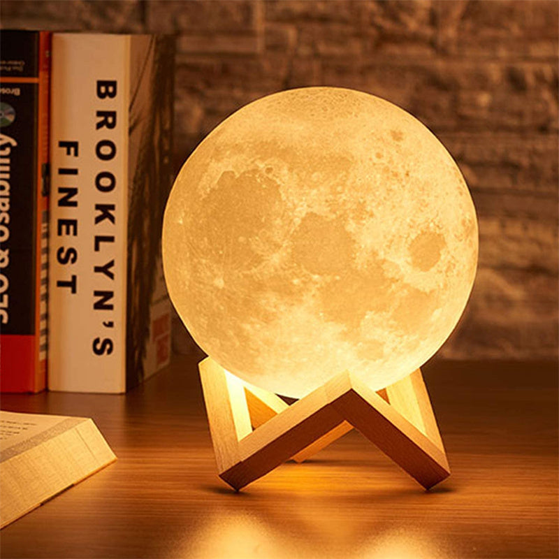 Introducing our 3D Moon Lamp: Rechargeable, touch-controlled, two colors. Perfect night light, perfect gift.